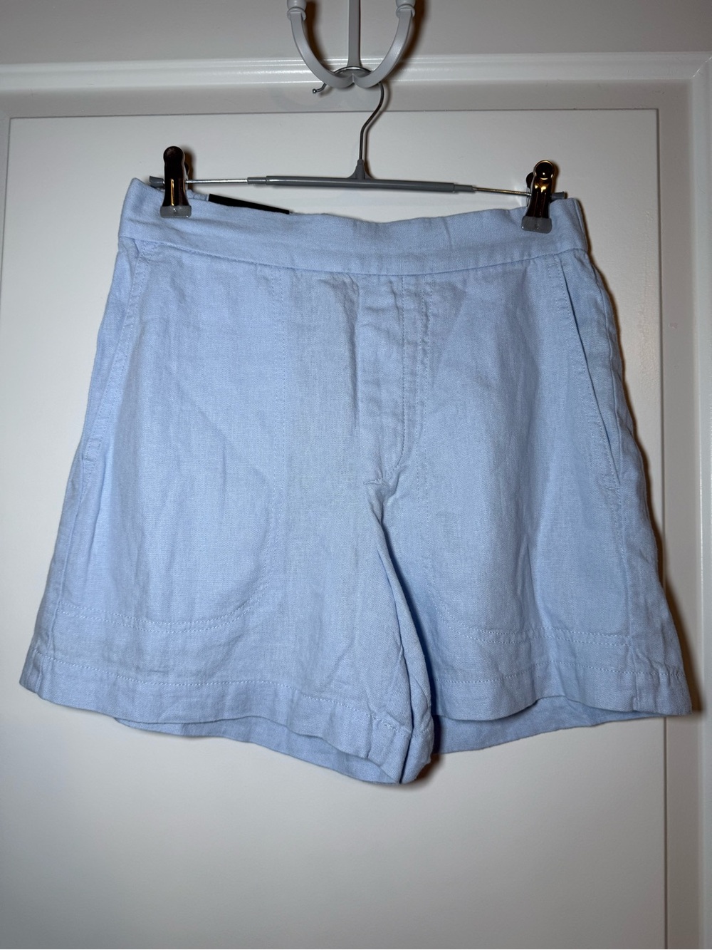 Banana Republic Factory Pale Blue Linen-Blend Bermuda Shorts
